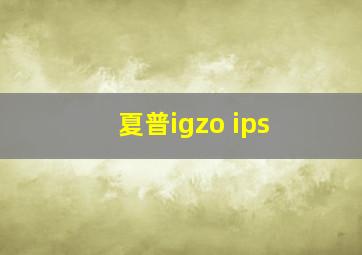 夏普igzo ips